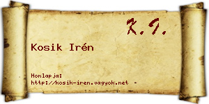 Kosik Irén névjegykártya